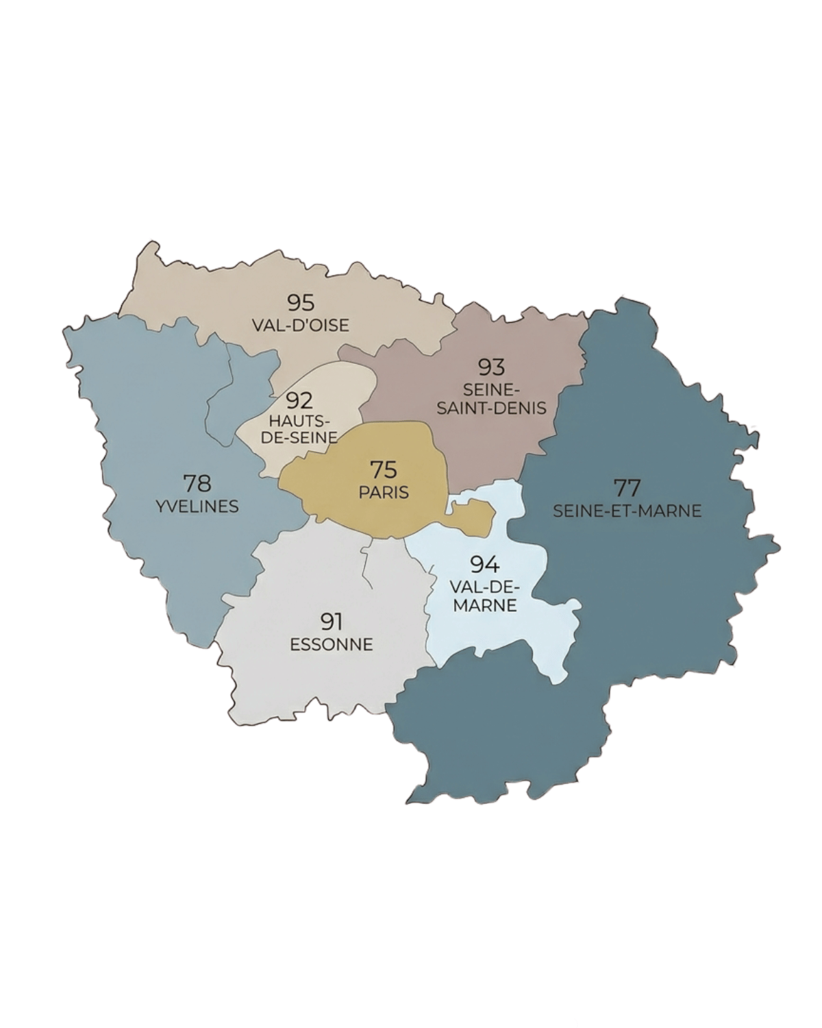 Carte de l'&Icirc;le-de-France